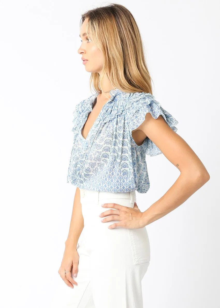 Retta Top in Blue White