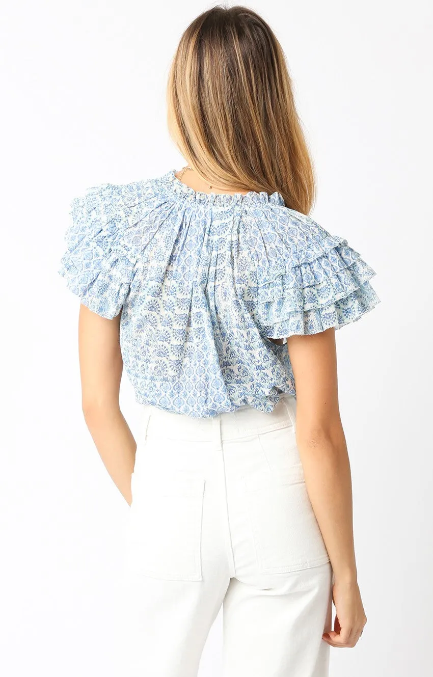 Retta Top in Blue White