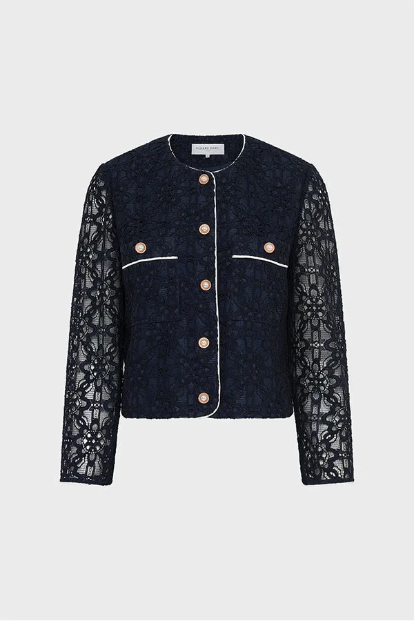 RISA NAVY SHORT LACE JACKET