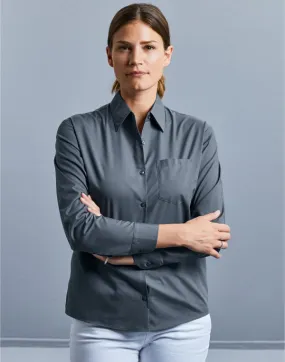 Russell Collection Ladies' Long Sleeve Classic Polycotton Poplin Shirt 934F