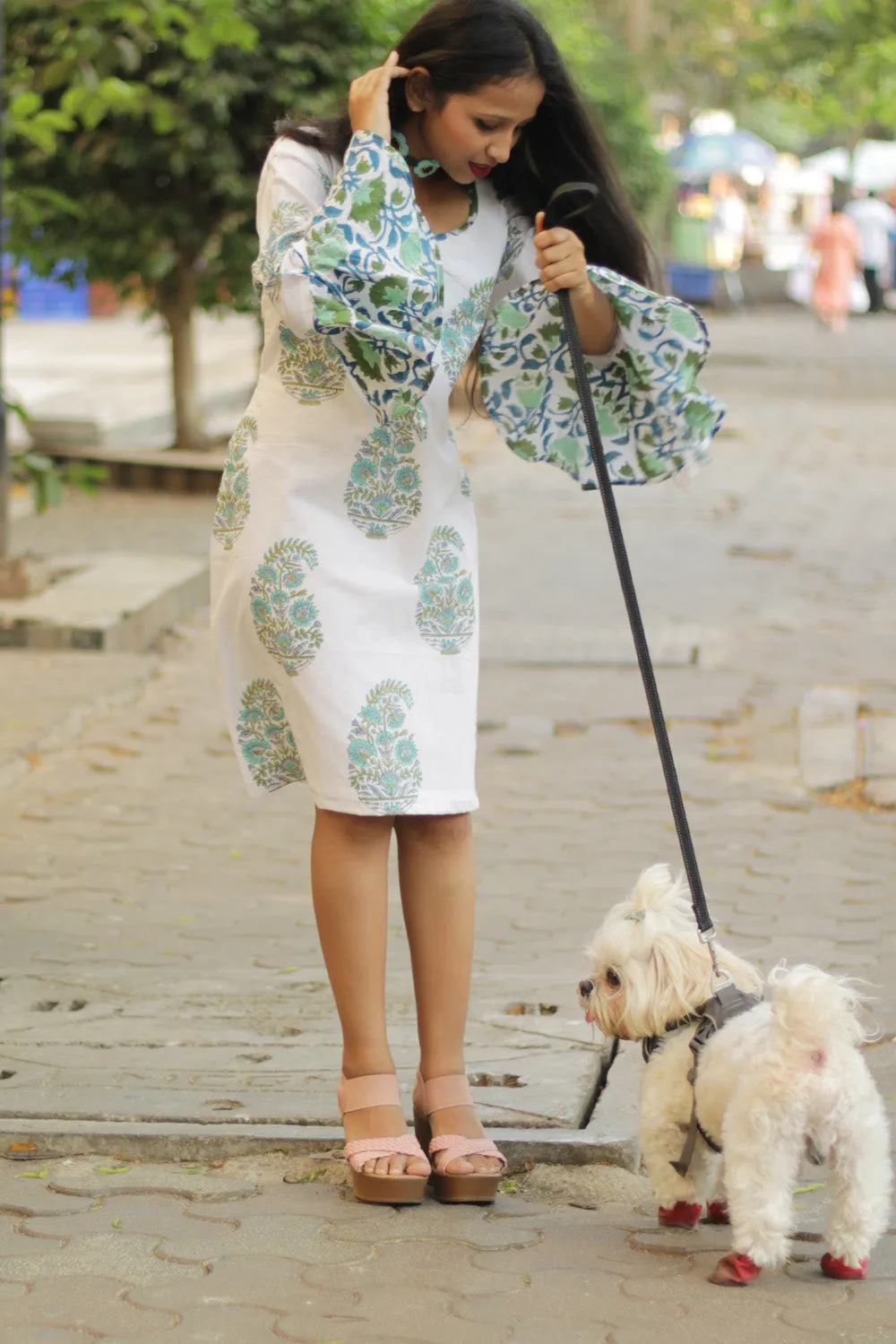 Sayali | Short Dress | Sea Foam Kairi Sanganeri