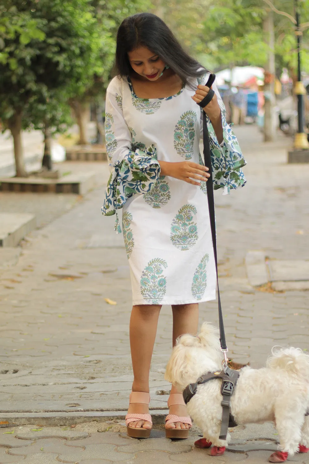 Sayali | Short Dress | Sea Foam Kairi Sanganeri