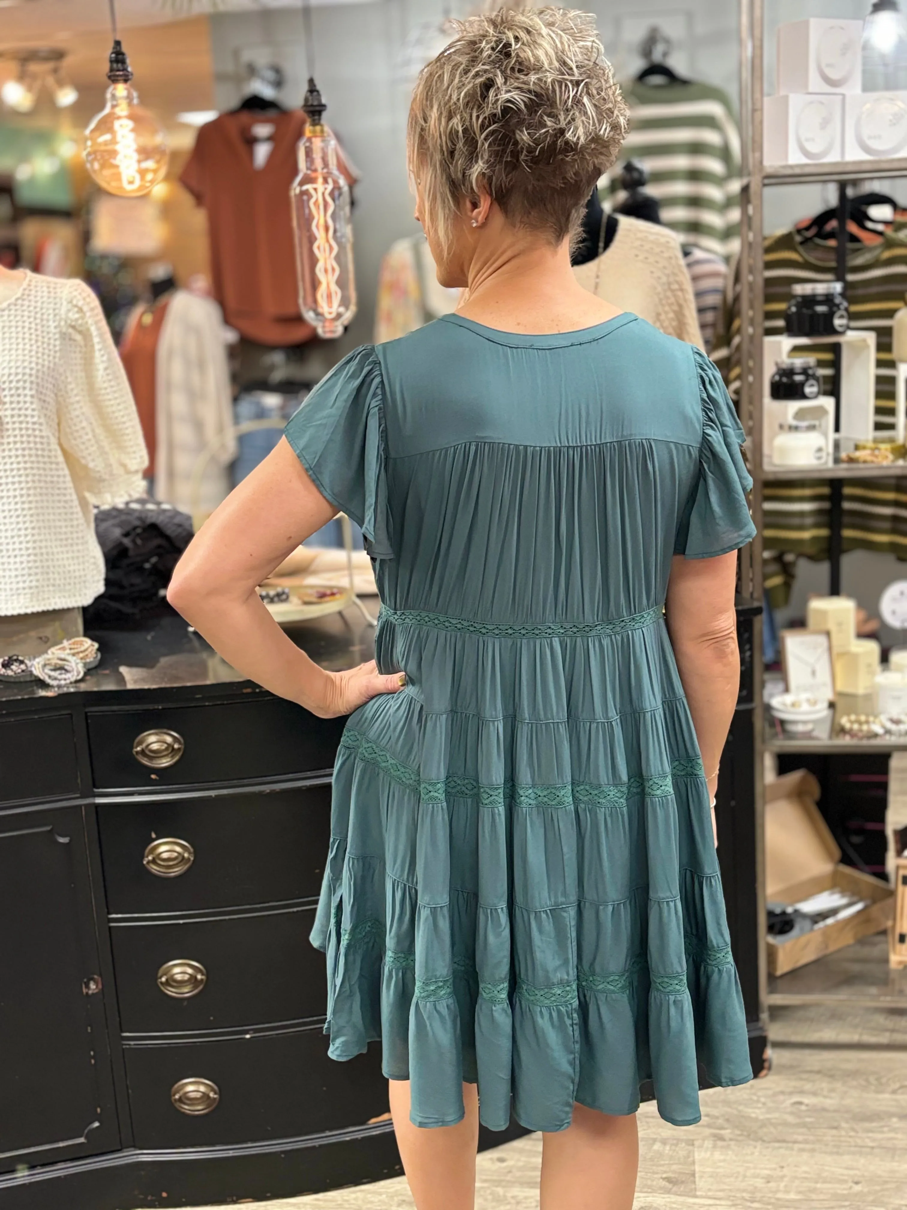 Seraphina Tiered Ruffle Sleeve Dress