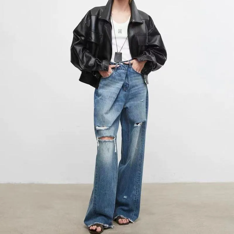 Sheepskin jacket Retro Loose Profile Casual Short Jacket – Effortless Elegance in Genuine Leather