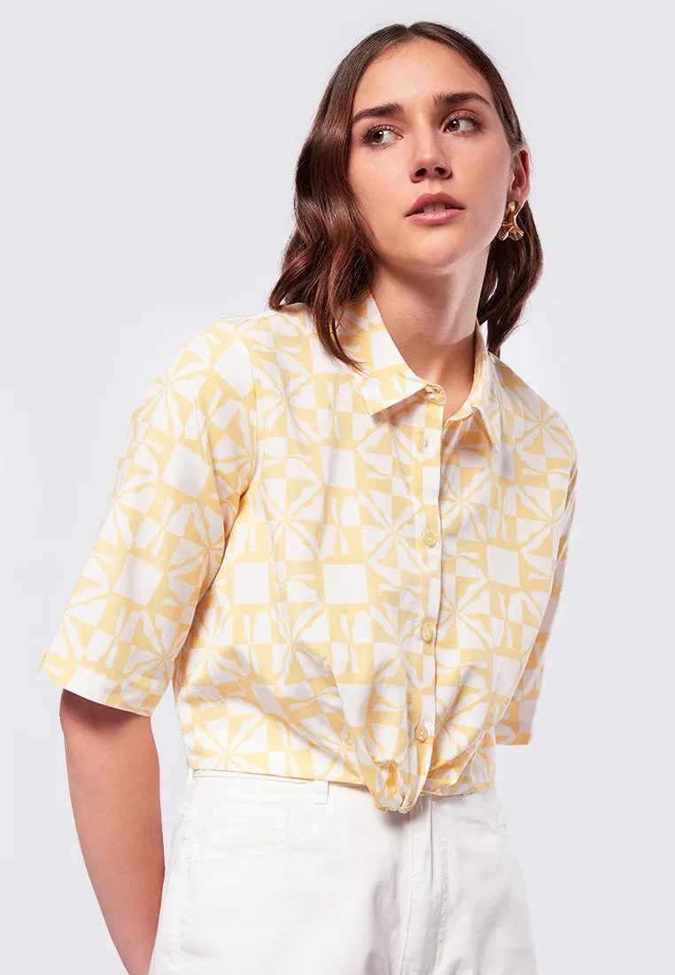Short Sleeve Blouse with Twist Details