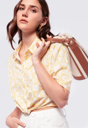 Short Sleeve Blouse with Twist Details