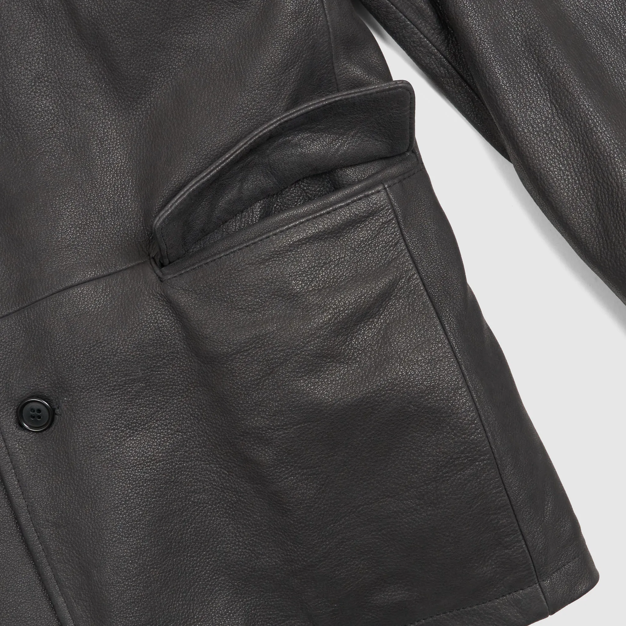 Stewart Car Coat Leather Blazer Jacket