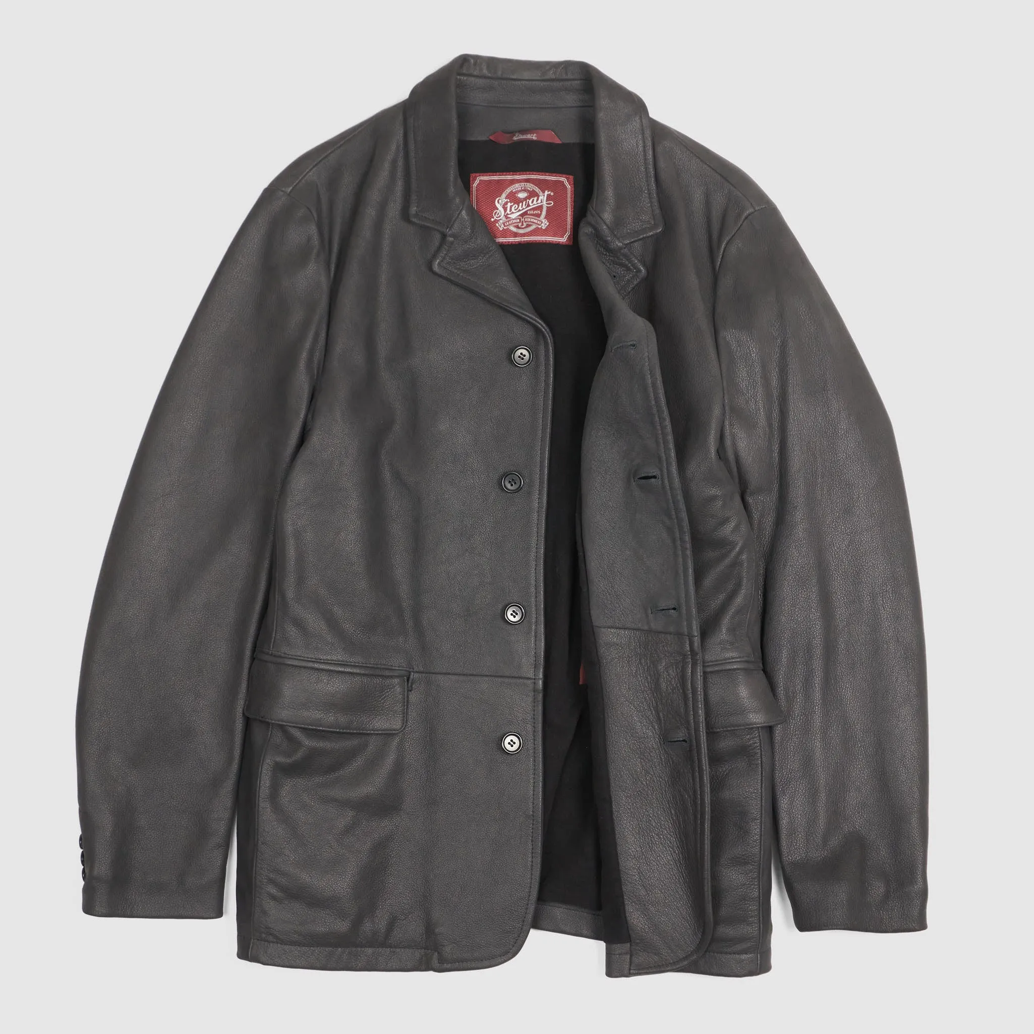 Stewart Car Coat Leather Blazer Jacket