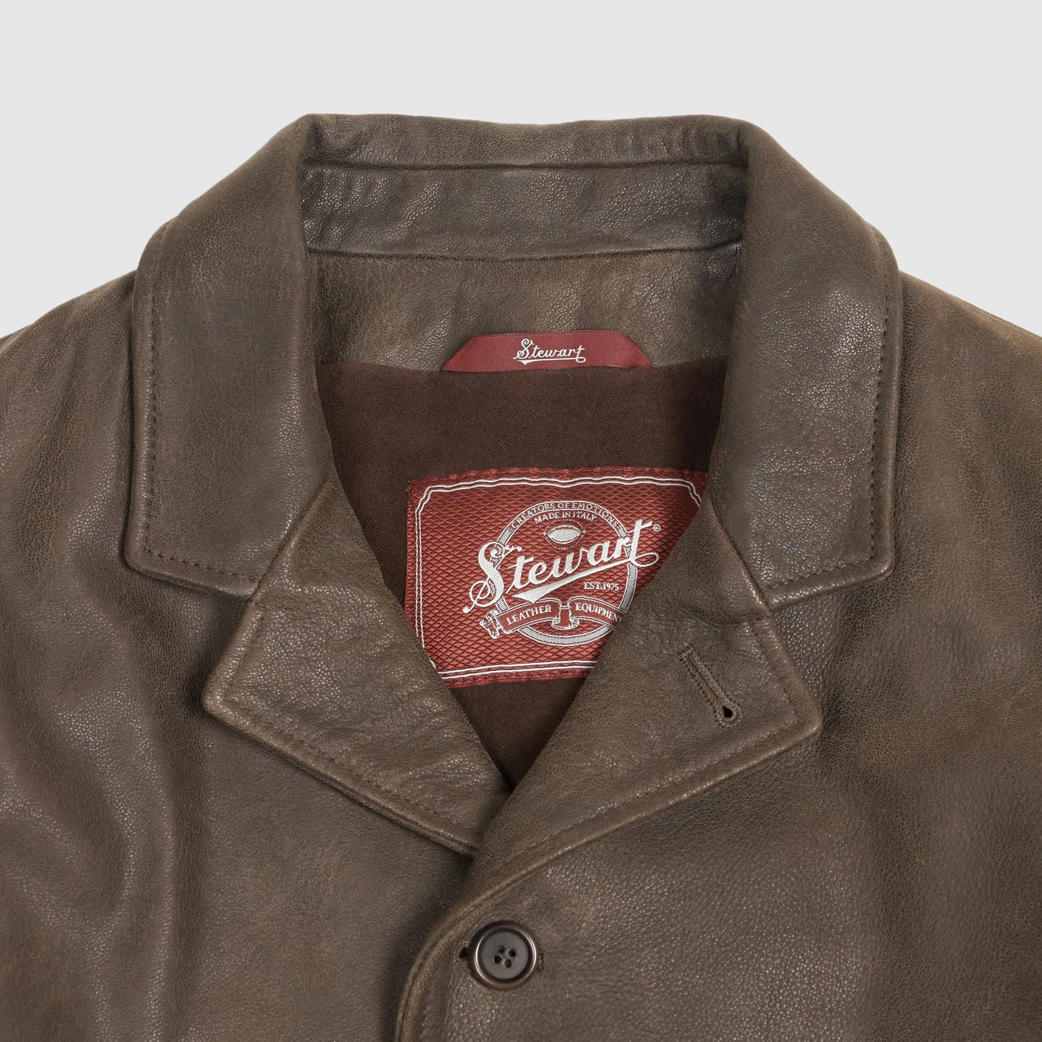 Stewart Car Coat Leather Blazer Jacket