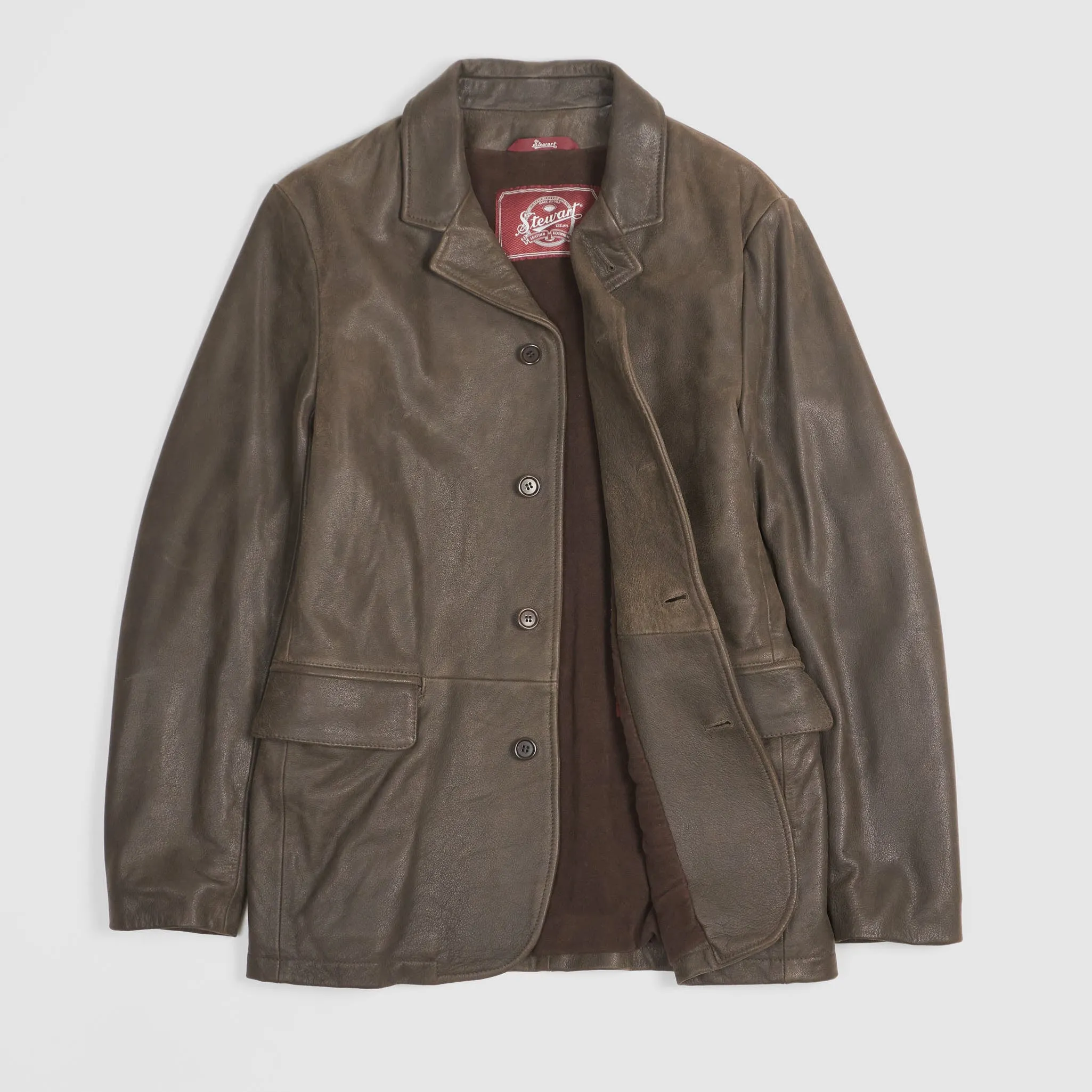 Stewart Car Coat Leather Blazer Jacket