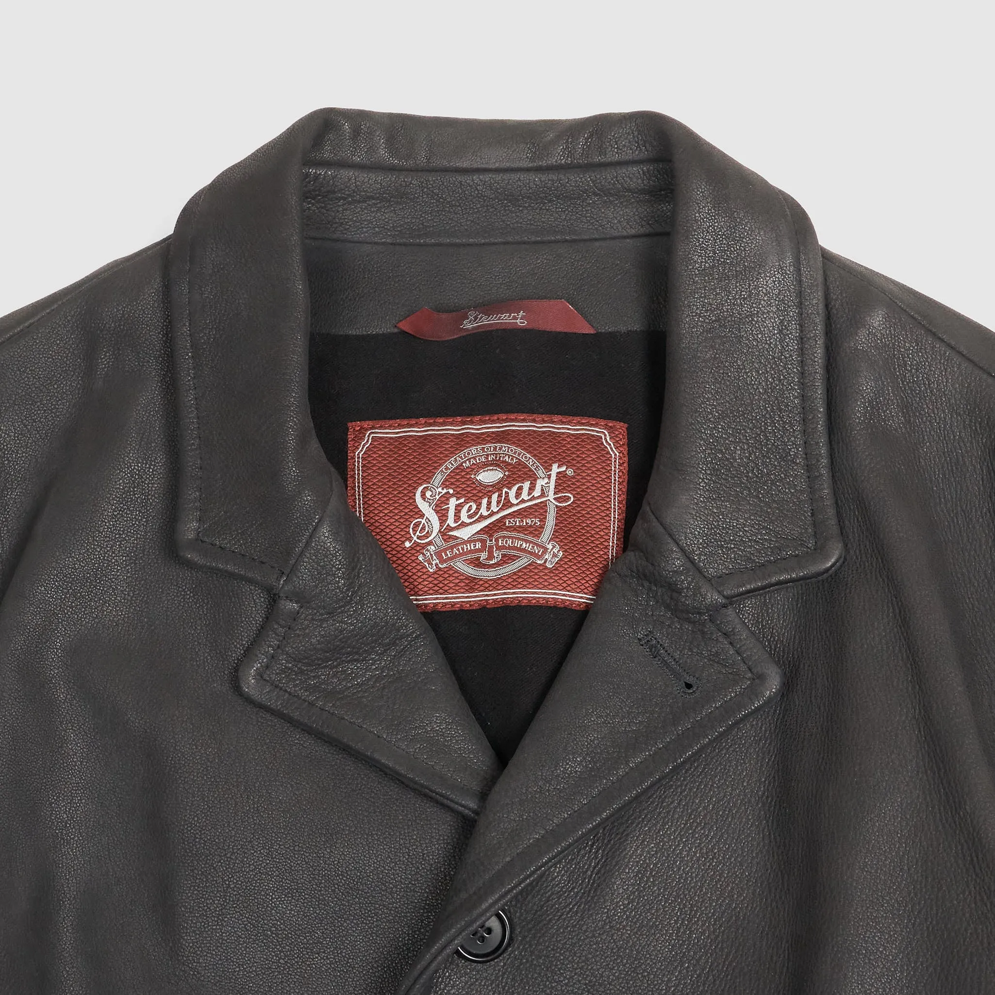 Stewart Car Coat Leather Blazer Jacket