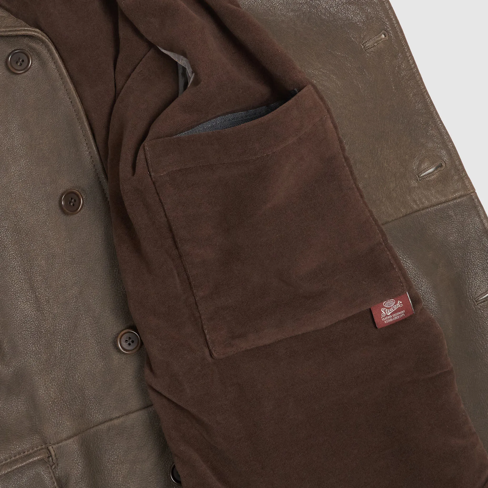 Stewart Car Coat Leather Blazer Jacket