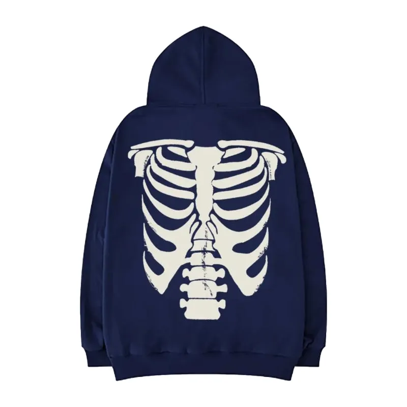 Street Dark Skeleton Graphic Hoodies