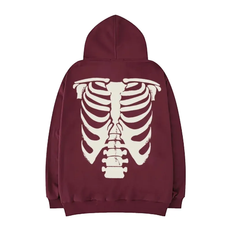 Street Dark Skeleton Graphic Hoodies