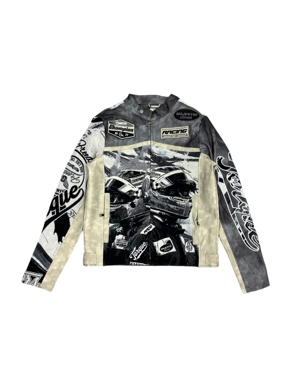 Tapestry Mixed Moto Racing Jacket