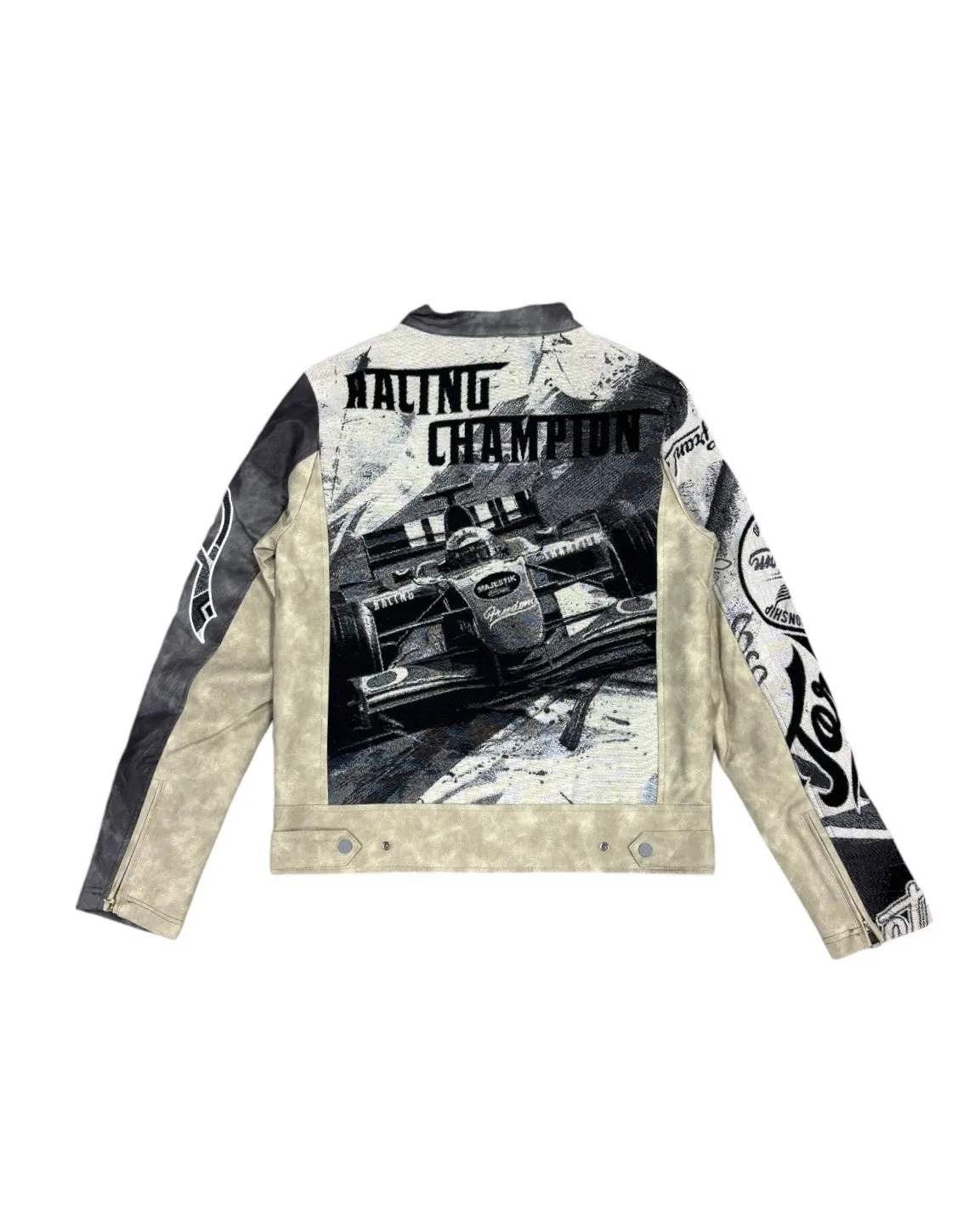 Tapestry Mixed Moto Racing Jacket