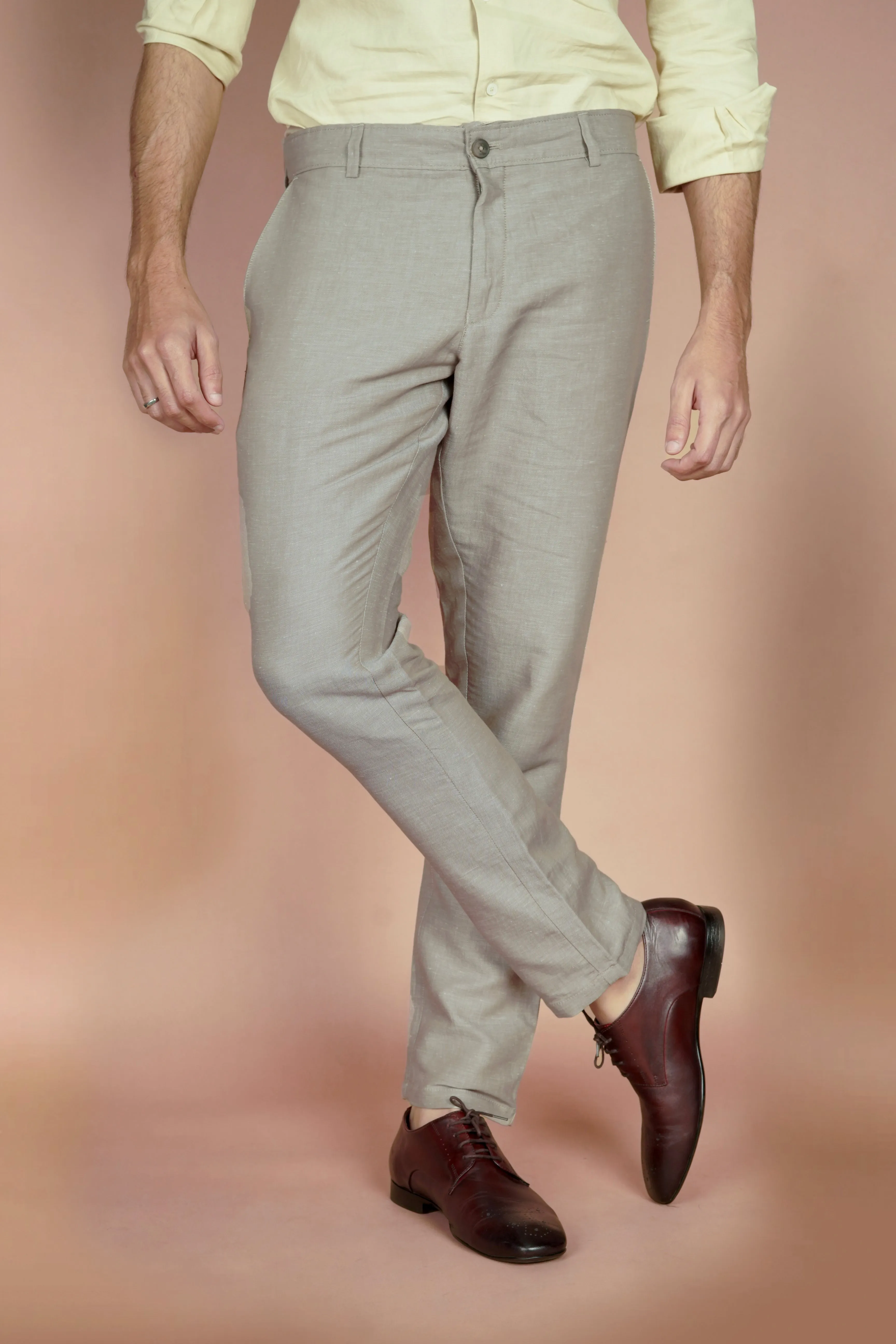 Taupe Linen Trousers