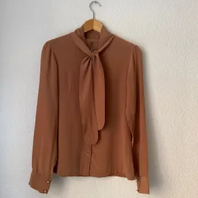 Tie Neck Silk Blouse