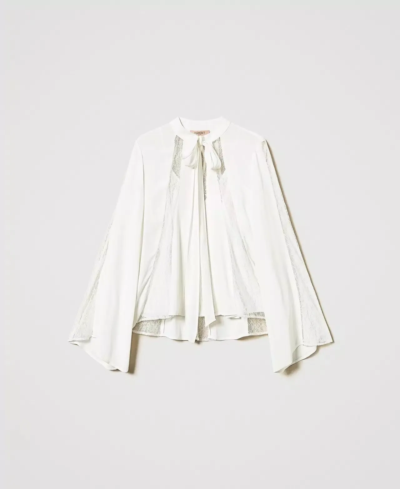 TWS-251TP2413 WHITE BOW BLOUSE