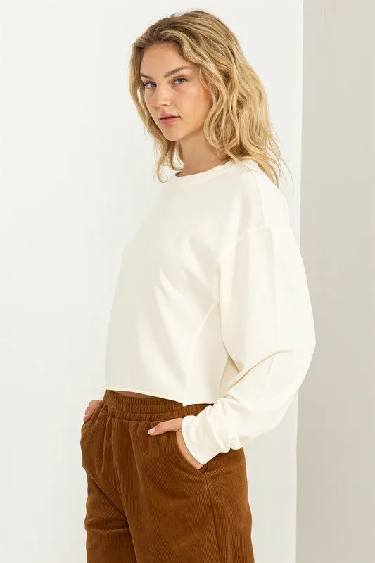 Urban Comfort Cropped Pullover Sweatshirt