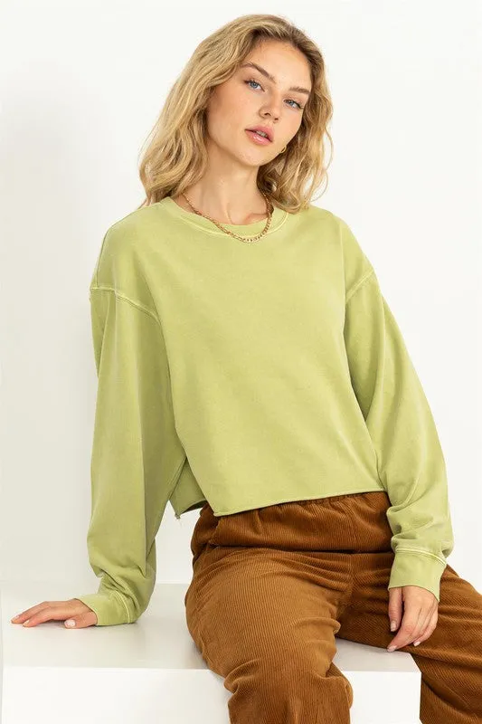 Urban Comfort Cropped Pullover Sweatshirt