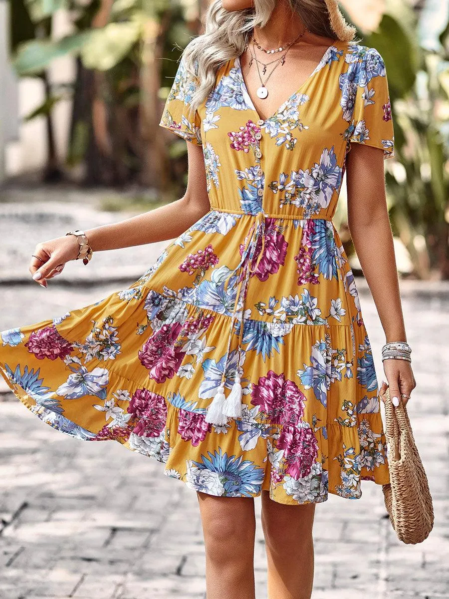Women Summer Casual Printed Maxi Dress Party Evening Dresses