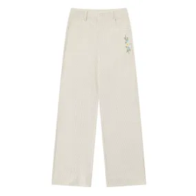 Women's Vintage Corduroy Embroidered Sweatpants