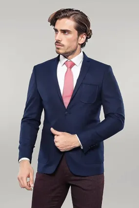 WSS Modeled Slim Fit Navy Blue Jacket  - Singen